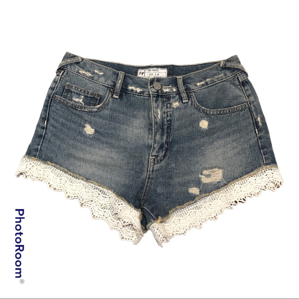 Free People Lace Trim Shorts